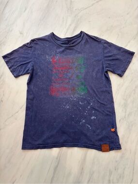 Lucha Libre Blue Short-Sleeve Graphic Tee with Red & Green Print